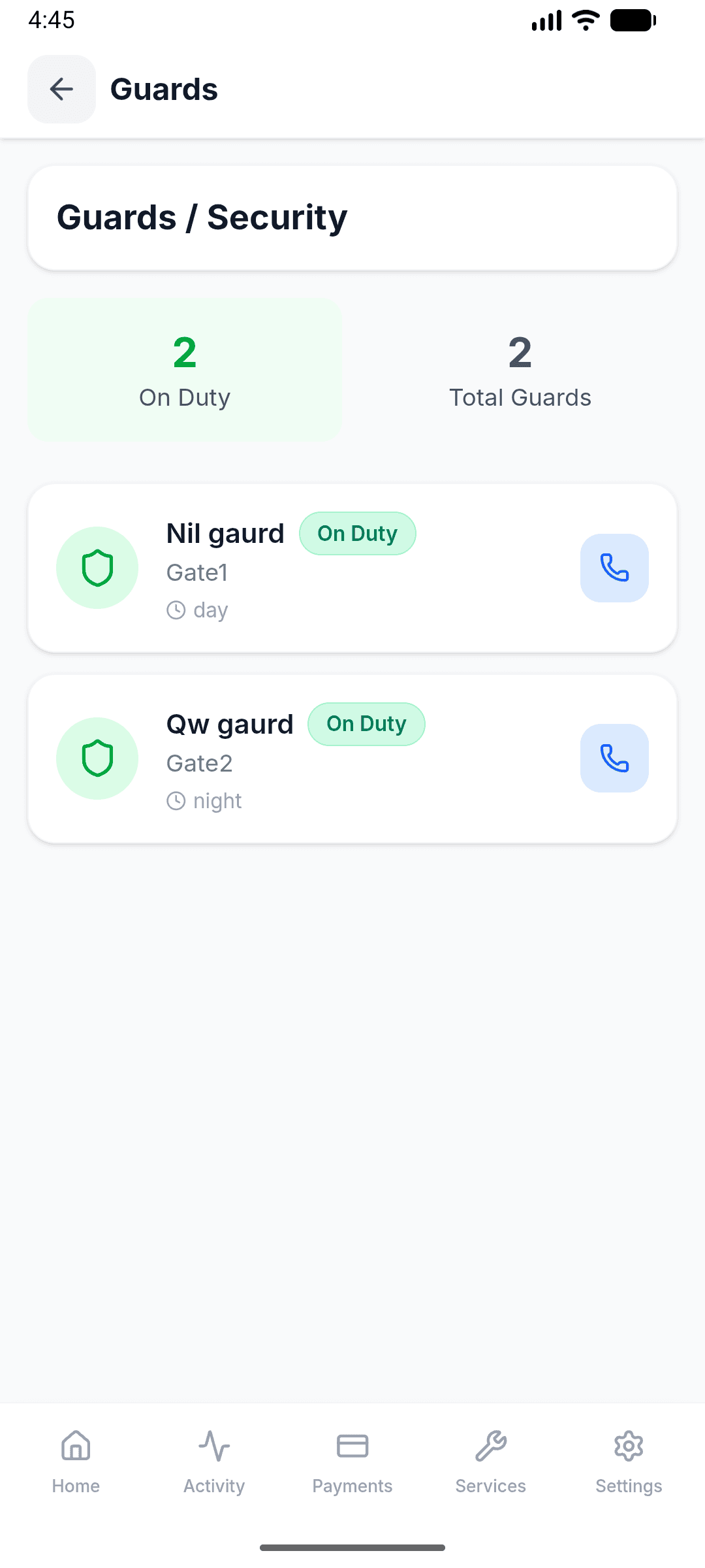Guards on duty